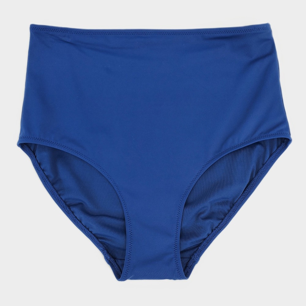 Amazon Essentials High Waist Bikini Bottom Small Navy Blue UPF 50+ Lined Stretch